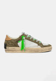 Crime london sneakers uomo in pelle modello sk8 deluxe colore verde