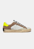 Crime london sneakers uomo in pelle modello distressed colore beige