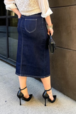 Gonna longuette denim scuro