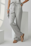 Pantalone Donna palazzo raso grigio