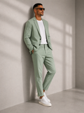 Pantalone uomo abito verde acqua