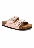 ciabatta donna  flat con strass e borchie