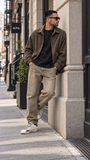 Pont uomo jeans yellowstone cropped denim kaki