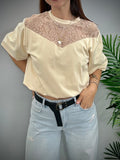 maglia donna con dettaglio pizzo