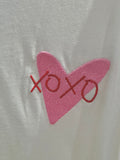 T-shirt donna con ricamo cuore rosa