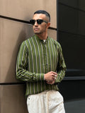 Camicia Uomo a righe verde