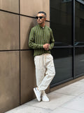 Camicia Uomo a righe verde
