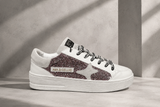 AMA BRAND SNEAKERS DONNA GLITTER ROSA CON LACCI ZEBRATI