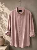 Bl11 Uomo Camicia Li/co Microriga Bordo'