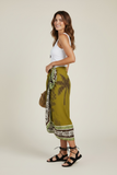 Gonna Donna pareo stampa foulard Olive palm
