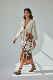 Gonna Donna pareo stampa foulard sui toni del rosso