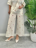 Pantalone donna ricamato