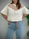 maglia donna con dettaglio pizzo