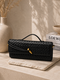 borsa donna  nera intrecciata rettangolare