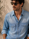 Bl11 uomo camicia denim campione