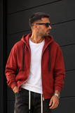 Seinse Uomo Hoodie f e zip FI3436SS terracotta