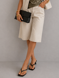 Kikisix donna Bermuda donna in gabardina col burro