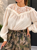 Kikisix Donna KXCS3232BUR burro Casacca paricollo carre pizzo