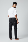 Pont jeans denim uomo cropped nero rotto
