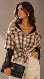 You Decide Donna CAMICIA CHECK CON INSERTO IN PIZZO