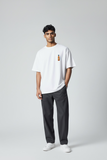 Bl11 uomo tshirt stampa cretino bianco