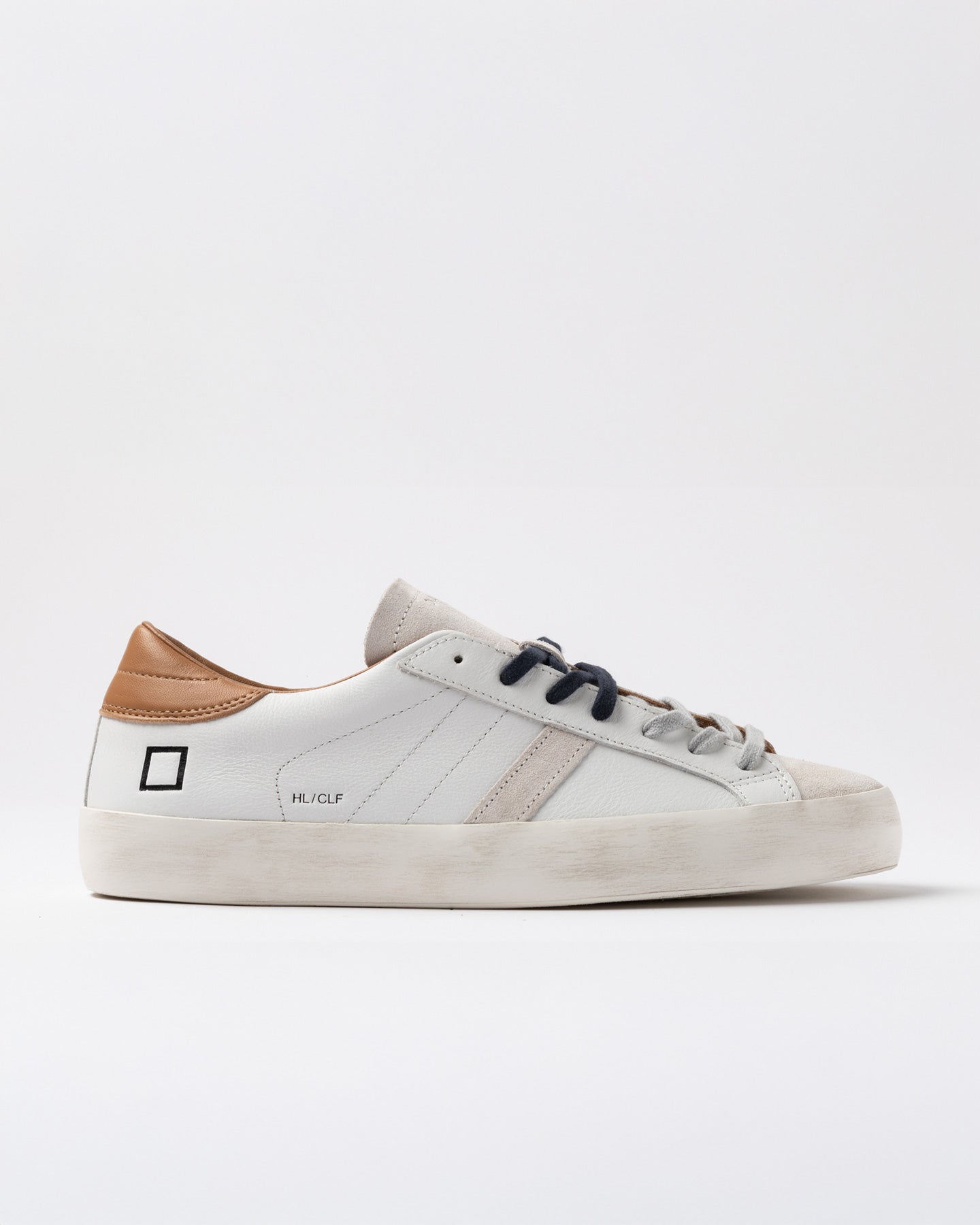 D.a.t.e. Sneakers Scarpe Uomo Hill Low Calf White-cuoio