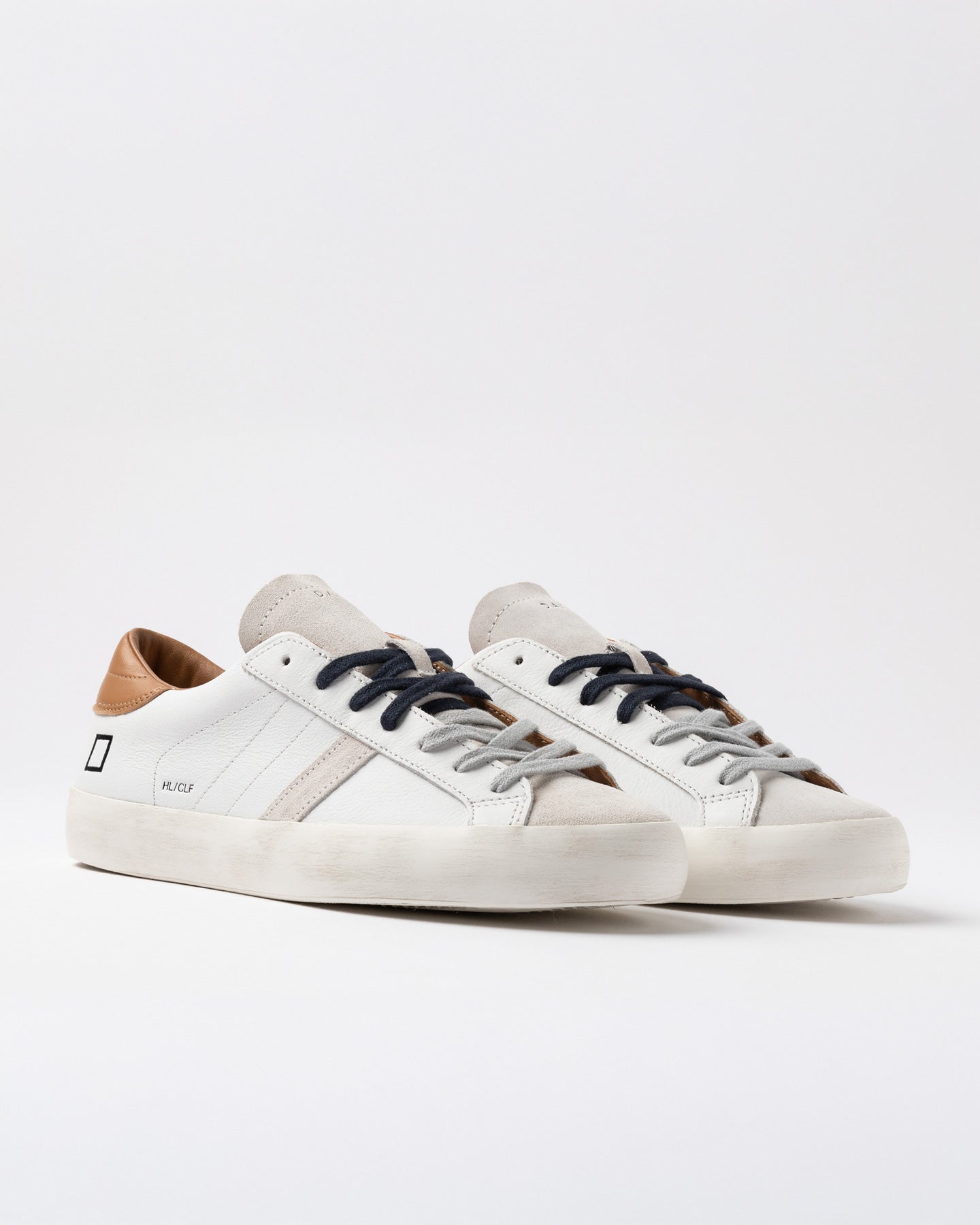 D.a.t.e. Sneakers Scarpe Uomo Hill Low Calf White-cuoio