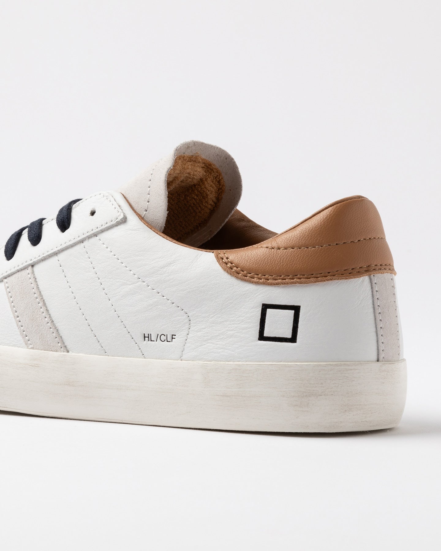D.a.t.e. Sneakers Scarpe Uomo Hill Low Calf White-cuoio