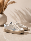 Ama Brand sneakers donna in pelle modello slam bianco logo azzurro