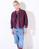 Kikisix camicia donna crop in velluto a quadri