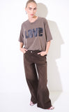 Kikisix t-shirt donna over manica corta stampa love moro