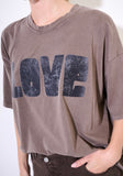 Kikisix t-shirt donna over manica corta stampa love moro