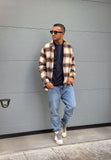 Sseinse camicia uomo scacchi tabacco