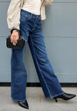 Pont jeans donna blu WIDE leg