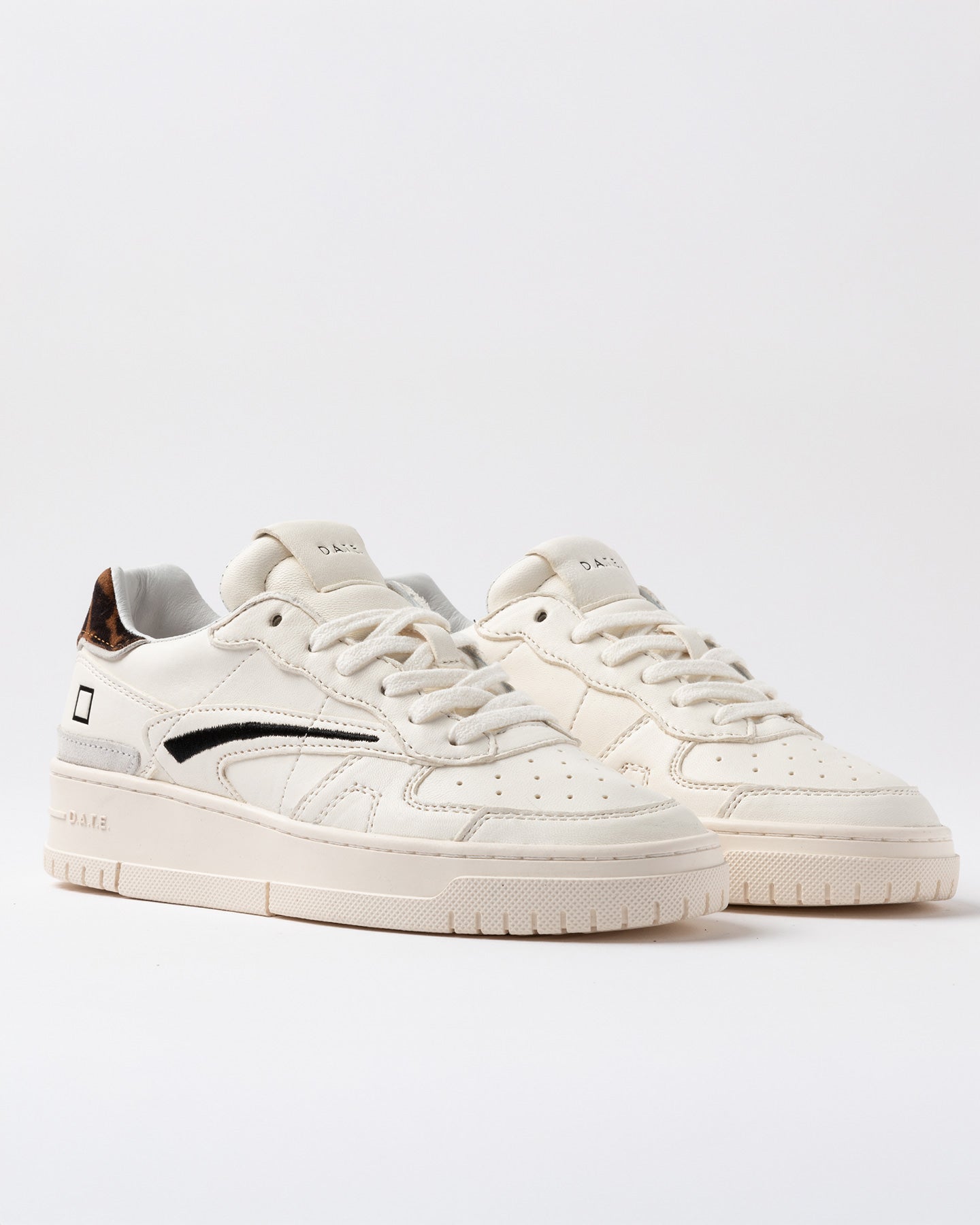 D.a.t.e. Sneakers Scarpe Donna Torneo Pure Animalier White-leopard