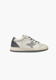 Ama brand sneakers donna bianca dettagli glitter argento