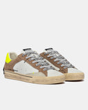 Crime london sneakers uomo in pelle modello distressed colore beige