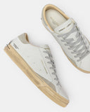 Crime london sneakers uomo in pelle modello distressed lo colore bianco