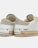 Crime london sneakers uomo in pelle modello distressed lo colore bianco