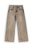 Pont jeans donna grigio sabbia WIDE leg