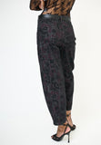 Kikisix jeans donna baloon stampa fiori nero