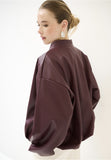 Kikisix bomber giacca in ecopelle over color vino