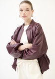 Kikisix bomber giacca in ecopelle over color vino