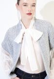 Kikisix gilet donna crop in maglia grigio