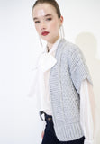 Kikisix gilet donna crop in maglia grigio