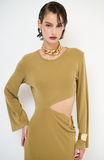 KXAB1525 oli kikisix abito donna lungo cutcout col olio