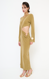 KXAB1525 oli kikisix abito donna lungo cutcout col olio