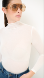 Kikisix maglia donna collo alto in viscosa misto cachemere panna