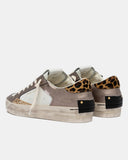 Crime london sneakers donna in pelle modello sk8 deluxe colore bianco marrone