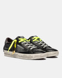 Crime London Sneakers Uomo bassa nero grigio 2 lacci grigio e giallo